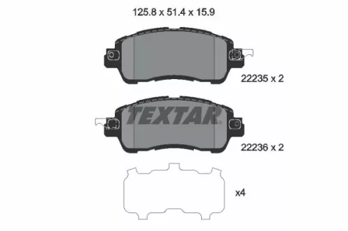 Textar Front Brake Pads Set For Mazda Nissan Scion Toyota 2 Ia Kicks Yaris R / I