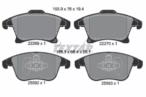 Textar Front Brake Pads Set For Ford Ford (Changan) Ford Australia Lincoln Galax