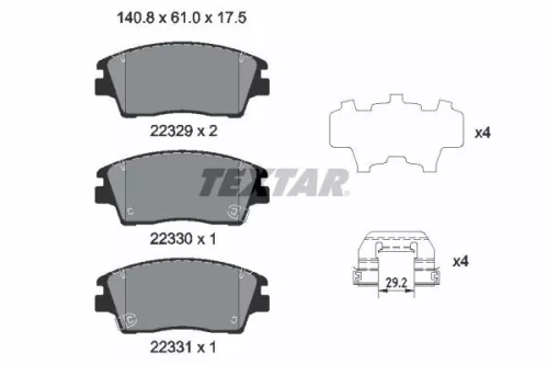 Textar Front Brake Pads Set For Hyundai Kia Elantra Sportage Tucson