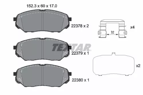 Textar Front Brake Pads Set For Hyundai Kia Santa Fe Sorento