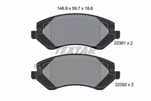 Textar Front Brake Pads Set For Dodge Caravan Grand Caravan