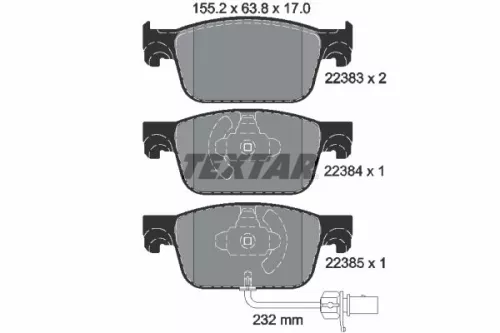 Textar Front Brake Pads Set For Audi A4 A4 Allroad A5