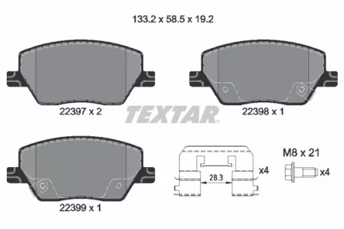 Textar Front Brake Pads Set For Dodge Fiat Neon Tipo
