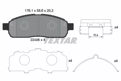 Textar Front Brake Pads Set For Ford Australia Ford Usa Lincoln F-150 Mark Lt