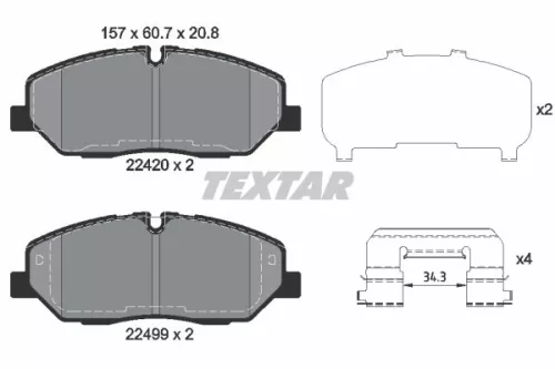 Textar Front Brake Pads Set For Hyundai H350