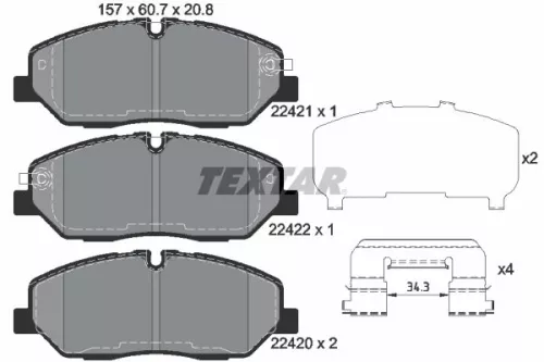 Textar Front Brake Pads Set For Hyundai H350