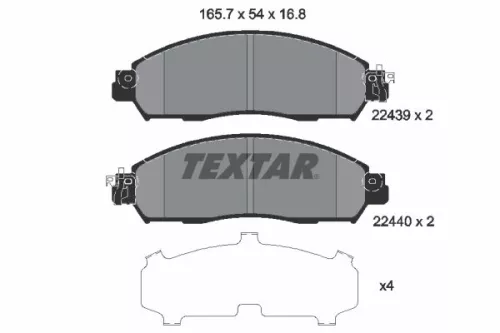 Textar Front Brake Pads Set For Nissan Nissan (Zhengzhou) Renault Alaskan Navara