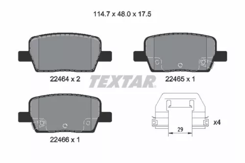 Textar Rear Brake Pads Set For Buick (Sgm) Cadillac Cadillac (Sgm) Chevrolet Che
