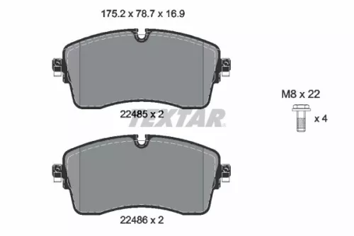 Textar Front Brake Pads Set For Jaguar Land Rover Land Rover (Chery) Discovery S