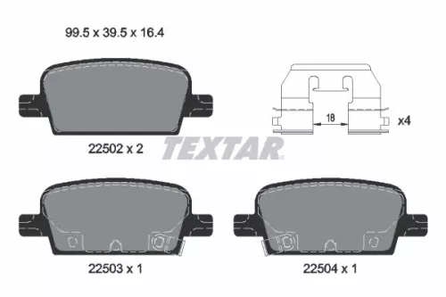 Textar Rear Brake Pads Set For Chevrolet Malibu