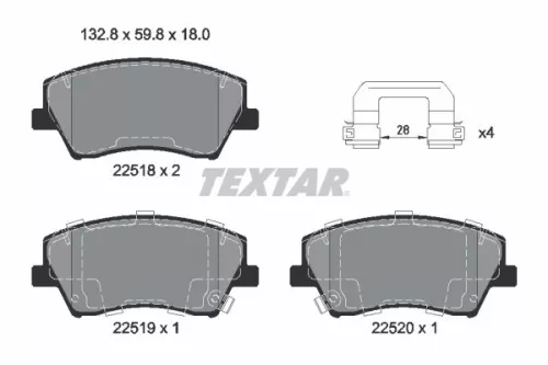 Textar Front Brake Pads Set For Hyundai Hyundai (Beijing) Kia Elantra Elantra / 