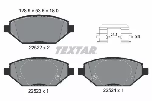Textar Front Brake Pads Set For Chevrolet Holden Opel Vauxhall Karl Spark Viva