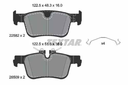 Textar Rear Brake Pads Set For Volvo Volvo Asia S60 S90 V60 V90 Xc60