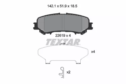 Textar Rear Brake Pads Set For Nissan Titan
