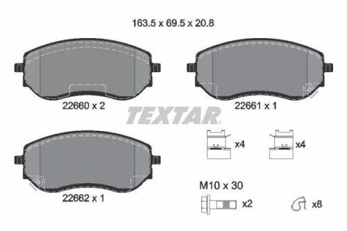 Textar Front Brake Pads Set For Mercedes Nissan Navara Np300 X-class