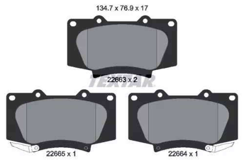 Textar Front Brake Pads Set For Toyota Fortuner