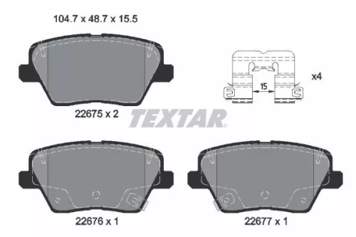 Textar Rear Brake Pads Set For Hyundai Kia Ceed I30 Proceed Xceed