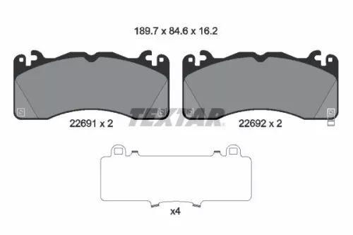 Textar Front Brake Pads Set For Ford Australia Ford Usa Mustang