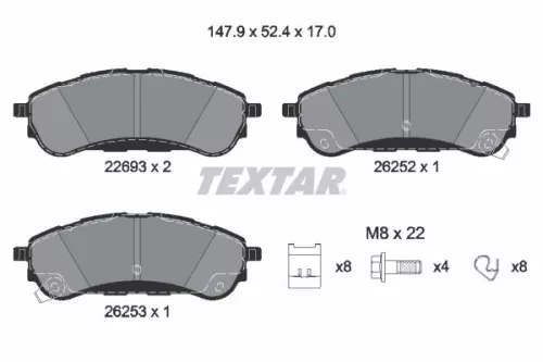Textar Rear Brake Pads Set For Ford Ford Australia Everest Ranger