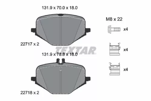 Textar Rear Brake Pads Set For Mercedes G-class Gle