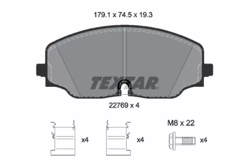 Textar Front Brake Pads Set For Vw Vw (Svw) Atlas Atlas Cross Sport Teramont Ter