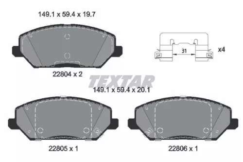 Textar Front Brake Pads Set For Hyundai Kia Ceed I30 Proceed Xceed
