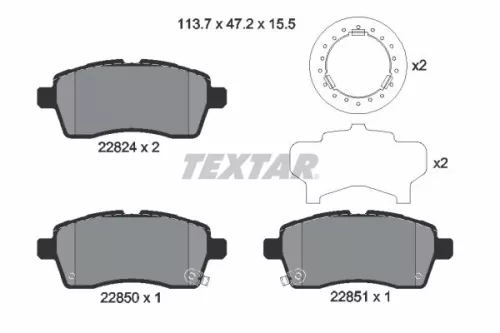 Textar Front Brake Pads Set For Suzuki Ignis