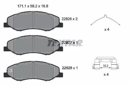 Textar Front Brake Pads Set For Honda Odyssey