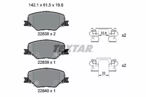 Textar Front Brake Pads Set For Buick (Sgm) Holden Opel Vauxhall Calais Commodor