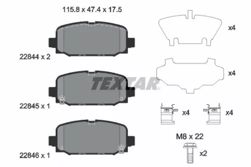 Textar Rear Brake Pads Set For Jeep Jeep (Gac Fca) Compass