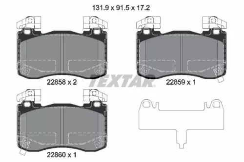 Textar Front Brake Pads Set For Genesis Kia G70 Stinger