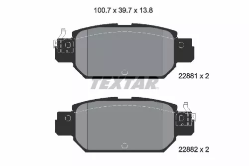 Textar Rear Brake Pads Set For Nissan (Dfac) Kicks