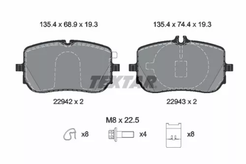 Textar Front Brake Pads Set For Mercedes A-class B-class Cla Gla Glb