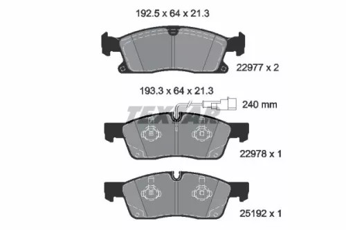 Textar Front Brake Pads Set For Maserati Levante