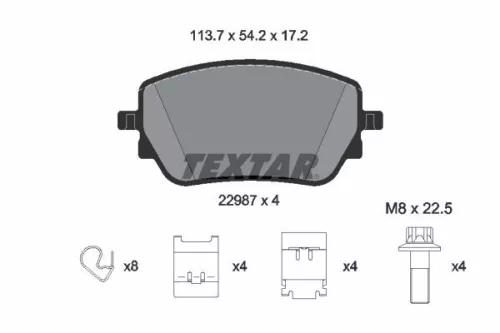 Textar Rear Brake Pads Set For Mercedes Mercedes (Bbdc) A-class B-class Cla Eqa 