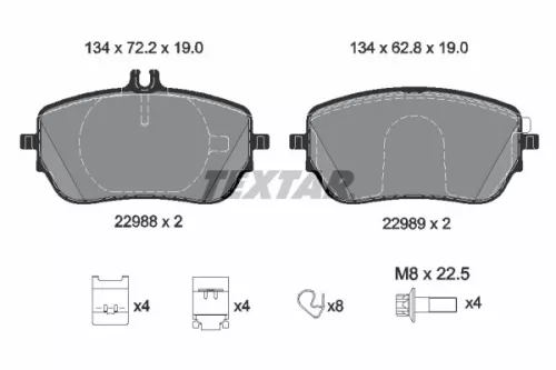 Textar Front Brake Pads Set For Mercedes A-class B-class Cla Gla
