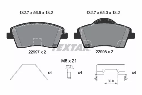 Textar Front Brake Pads Set For Lynk & Co Volvo Volvo Asia 01 Xc40