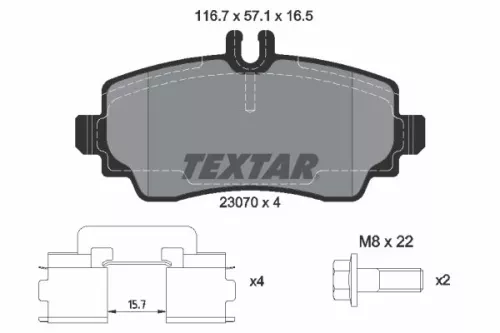 Textar Front Brake Pads Set For Mercedes A-class