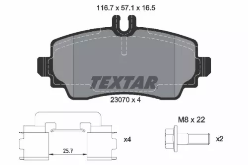 Textar Front Brake Pads Set For Mercedes A-class