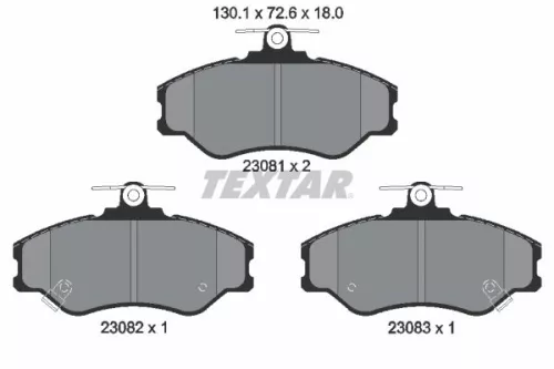 Textar Front Brake Pads Set For Hyundai Inokom Grace H-1 H-1 / Starex H100 Lorim