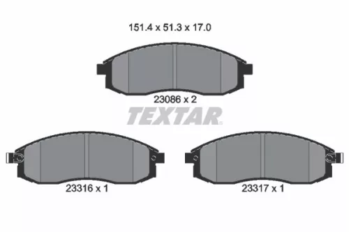 Textar Front Brake Pads Set For Nissan Cefiro Maxima Maxima / Maxima Qx