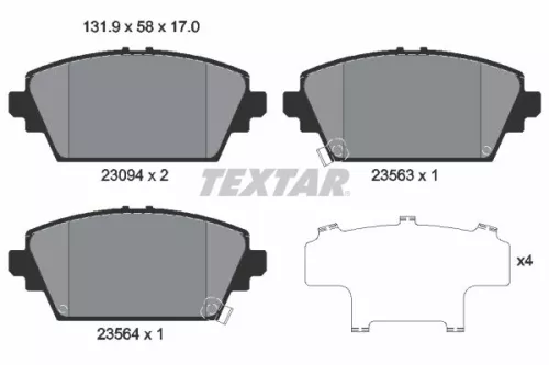 Textar Front Brake Pads Set For Honda Mg Nissan Accord Almera Tino Express Mg Zr
