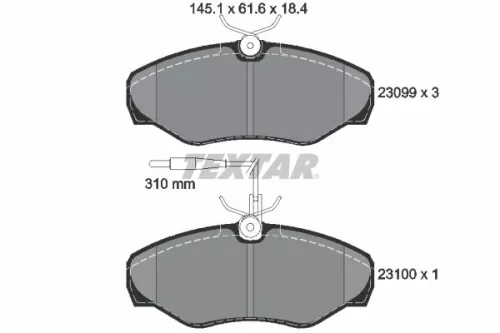 Textar Front Brake Pads Set For Renault Espace