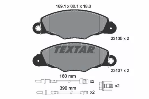 Textar Front Brake Pads Set For Citroën Xantia Xm