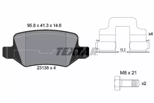 Textar Rear Brake Pads Set For Mercedes A-class B-class