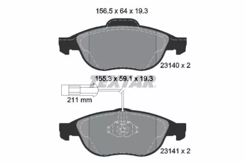 Textar Front Brake Pads Set For Alfa Romeo Lancia 156 Lybra