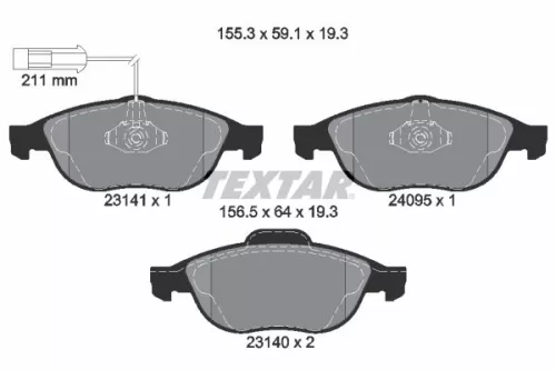 Textar Front Brake Pads Set For Alfa Romeo Lancia 147 156 Lybra