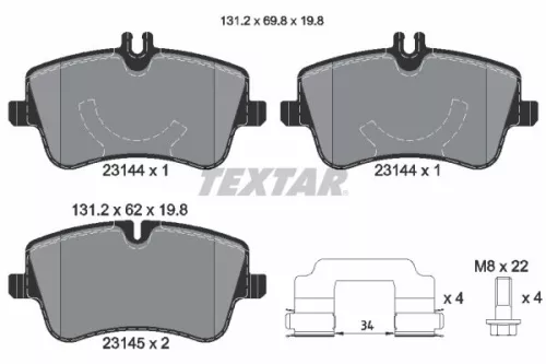 Textar Front Brake Pads Set For Mercedes C-class Clc-class Clk Slk