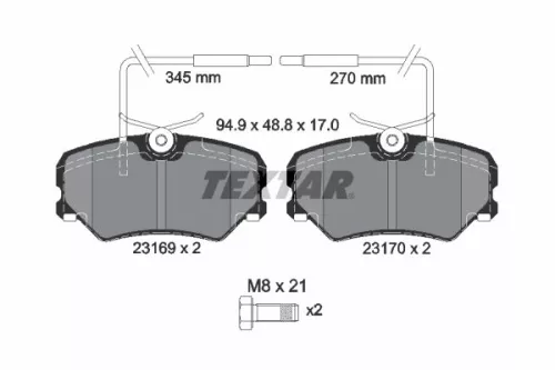 Textar Front Brake Pads Set For Citroën Peugeot 306 405 Zx