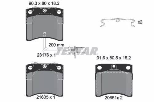 Textar Front Brake Pads Set For Vw California Kombi Transporter